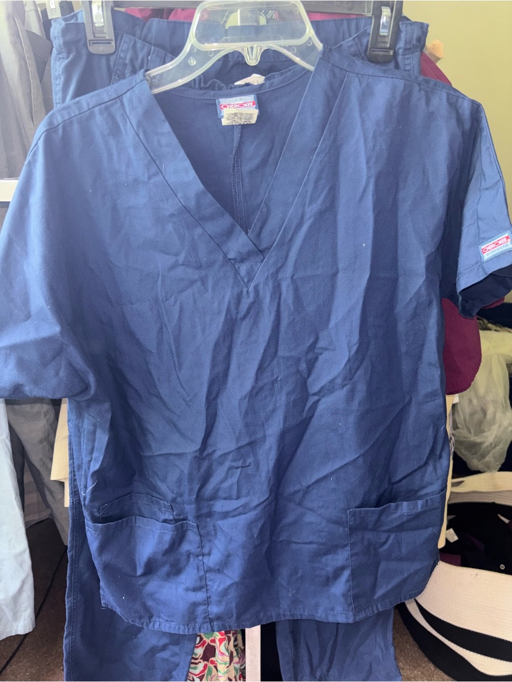 Cherokee Navy Blue V-neck Scrub set